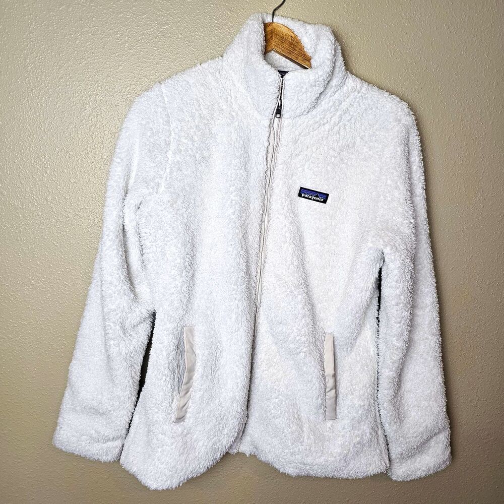 Patagonia Los Gatos Womens Jacket Large White Full Zip Pockets Outdoor Granola